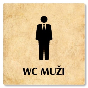 WC muži, 100x100mm, pergamen, Nevada
